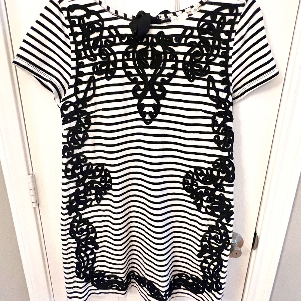 Black & White Embroidered Anthropologie Dress